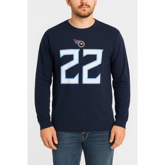 Nike Derrick Henry #22 Tennessee Titans NFL Long Sleeve Tee XL Navy Blue Shirt - Picture 1 of 5